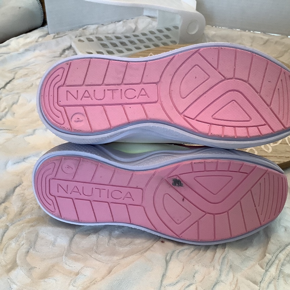 EUC Nautica youth Silas high top ankle sneaker sock slip pink sz. 4 girls - Picture 5 of 9